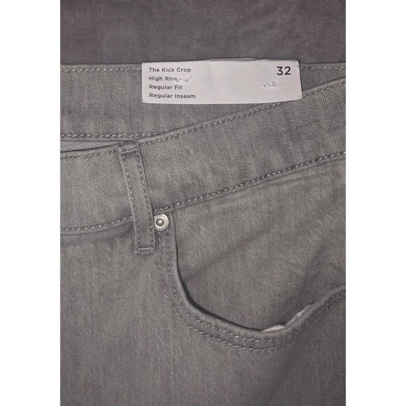LOFT The Kick Crop High Rise Regular Fit Grey Wash Denim Jeans Size 32. HL12 - Picture 2 of 8